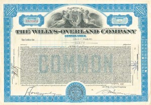 Willys-Overland Co. - Stock Certificate